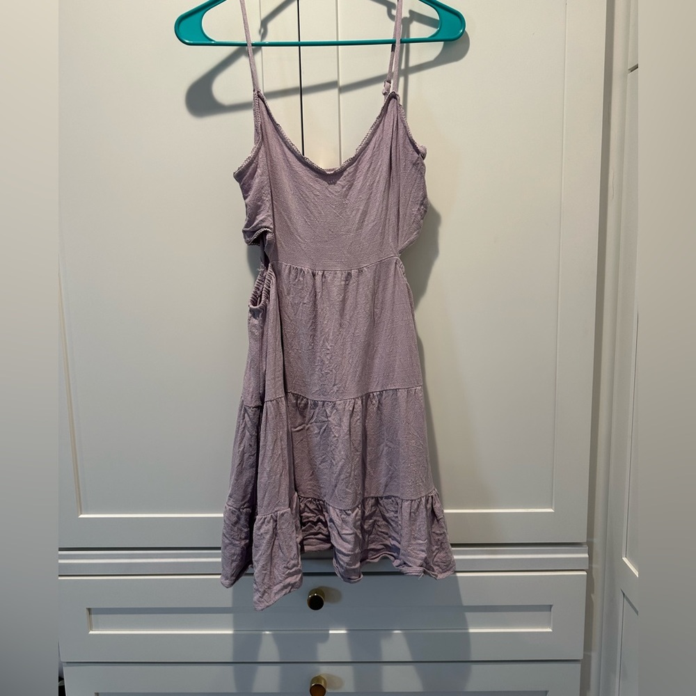 Altard State Lavender, short, side cut out, spaghetti strap summer dress